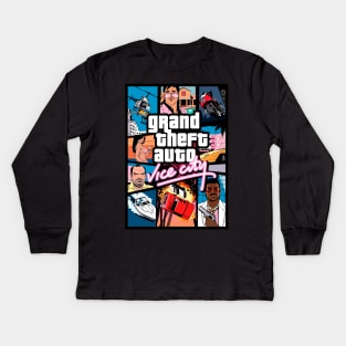 GTA Vice City Cover Kids Long Sleeve T-Shirt